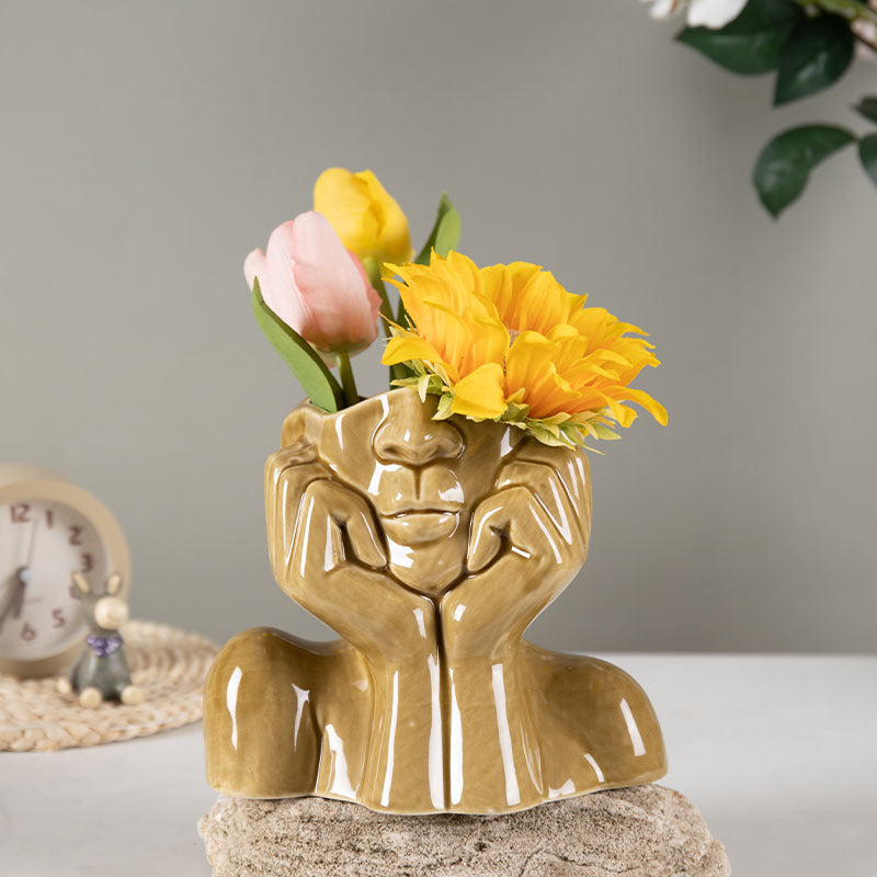 Home Decor Ceramic Vases Flower Vase Sculpture Crafts - SECURECAN