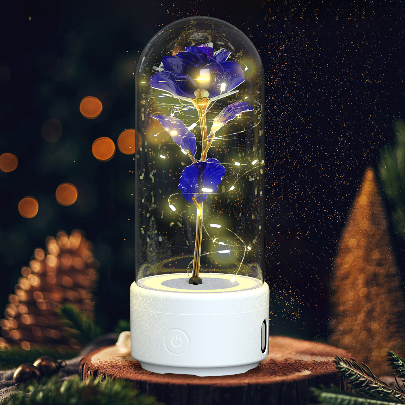 Creative 2 In 1 Rose Flowers LED Light And Bluetooth Speaker Gift - SECURECAN