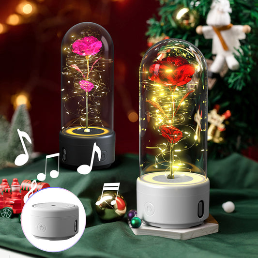 Creative 2 In 1 Rose Flowers LED Light And Bluetooth Speaker Gift - SECURECAN