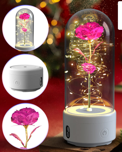 Creative 2 In 1 Rose Flowers LED Light And Bluetooth Speaker Gift - SECURECAN