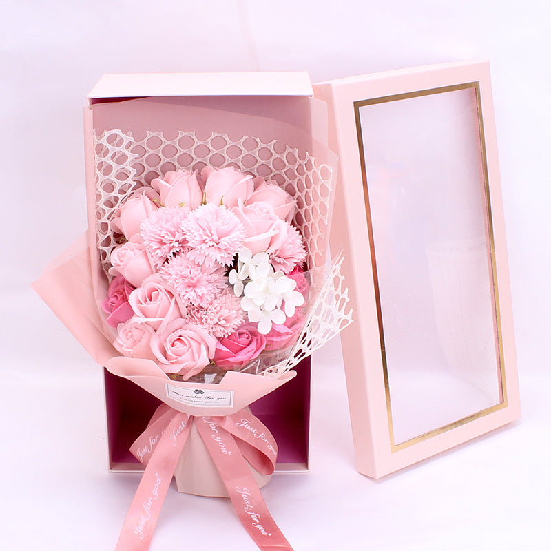 Valentine's Day Gift 19 Rose Soap Bouquet Gift Box - SECURECAN