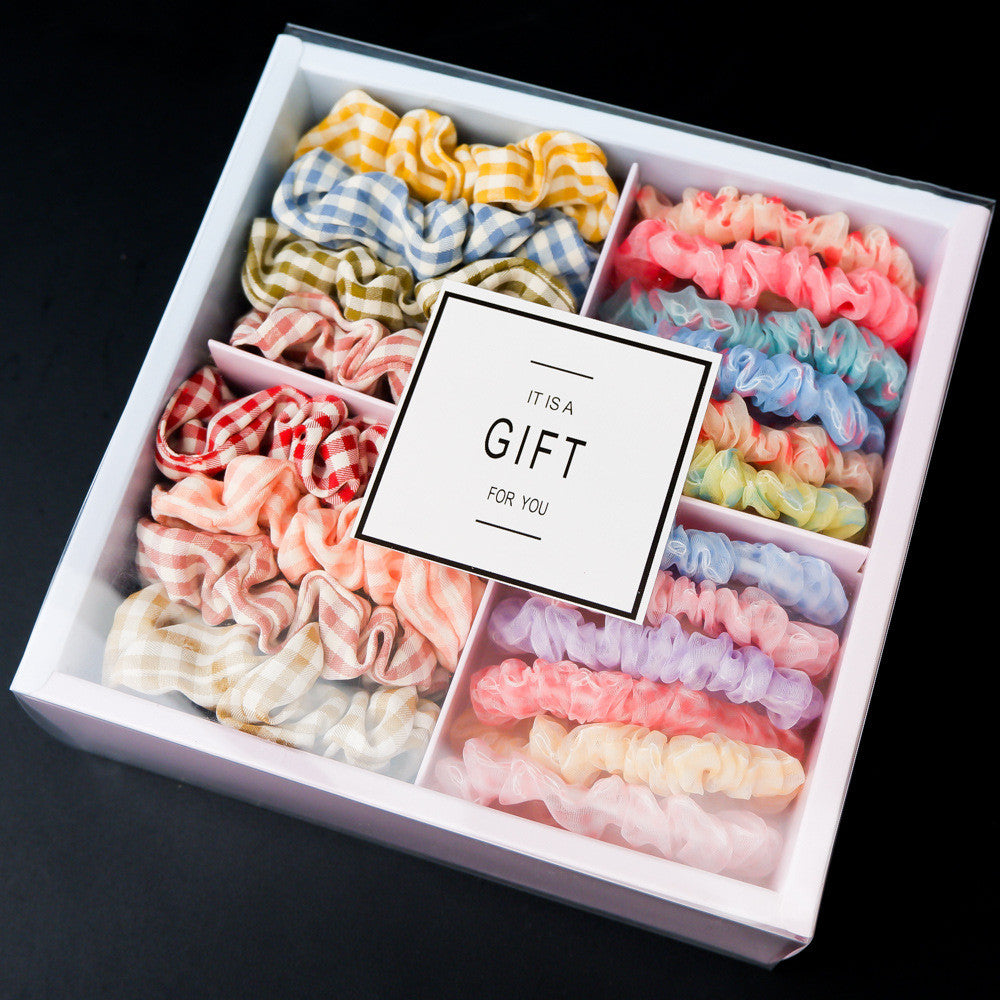 Girls' Popular Large Intestine Hair Rope Hair Tie Gift Box - SECURECAN