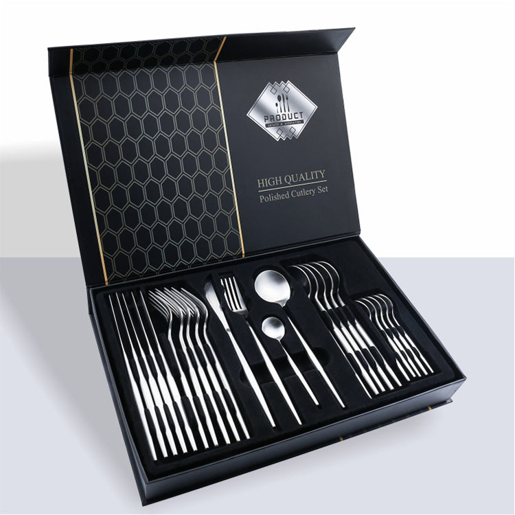 24 Piece Set Of 304 Stainless Steel Knife Gift Box - SECURECAN