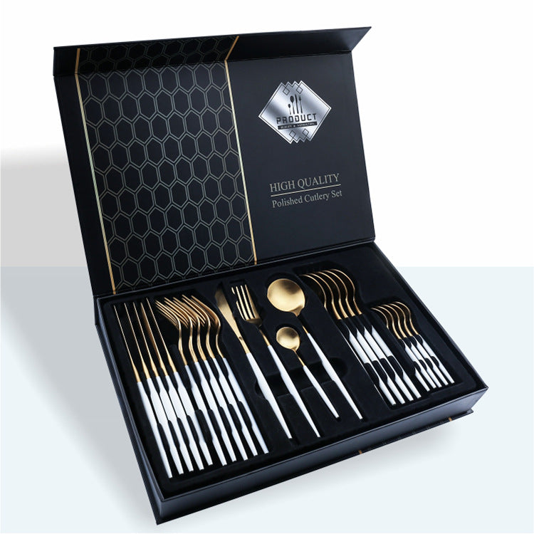 24 Piece Set Of 304 Stainless Steel Knife Gift Box - SECURECAN