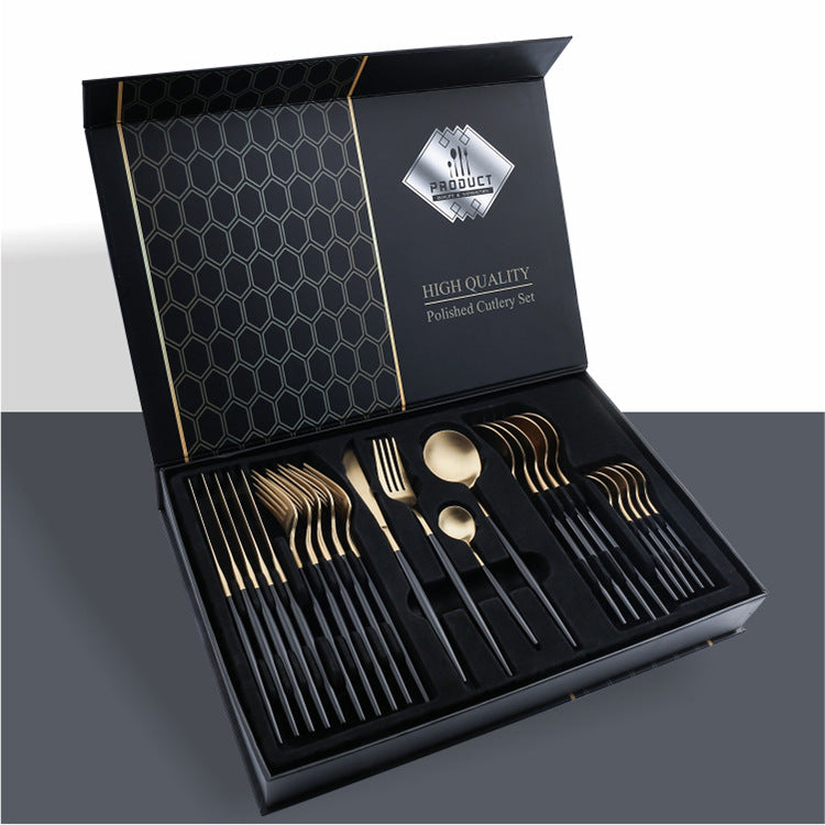 24 Piece Set Of 304 Stainless Steel Knife Gift Box - SECURECAN