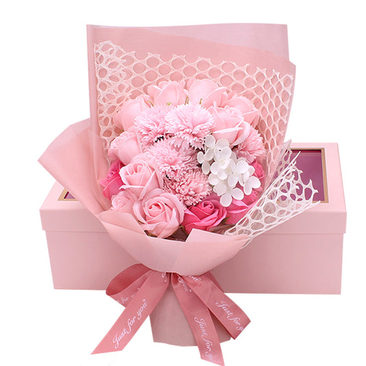 Valentine's Day Gift 19 Rose Soap Bouquet Gift Box - SECURECAN