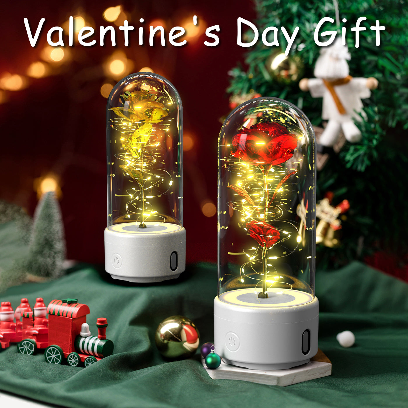 Creative 2 In 1 Rose Flowers LED Light And Bluetooth Speaker Gift - SECURECAN