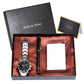 Men's Quartz Watch Credit Card Case Gel Pen Set Fashion Gift Set Box - SECURECAN