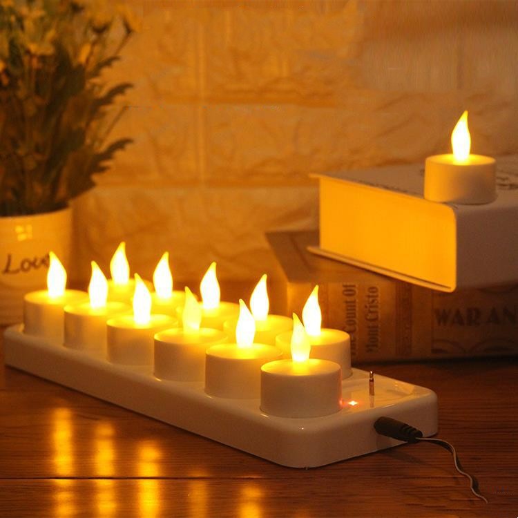 12 LED Rechargeable Electronic Candles - SECURECAN