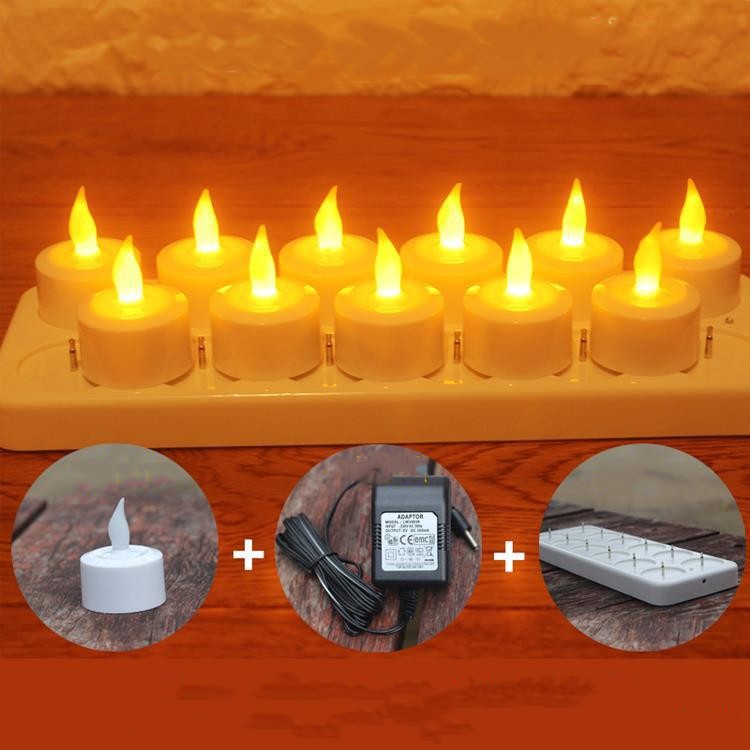 12 LED Rechargeable Electronic Candles - SECURECAN