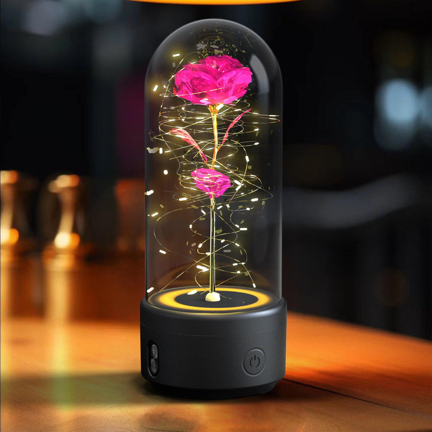 Creative 2 In 1 Rose Flowers LED Light And Bluetooth Speaker Gift - SECURECAN