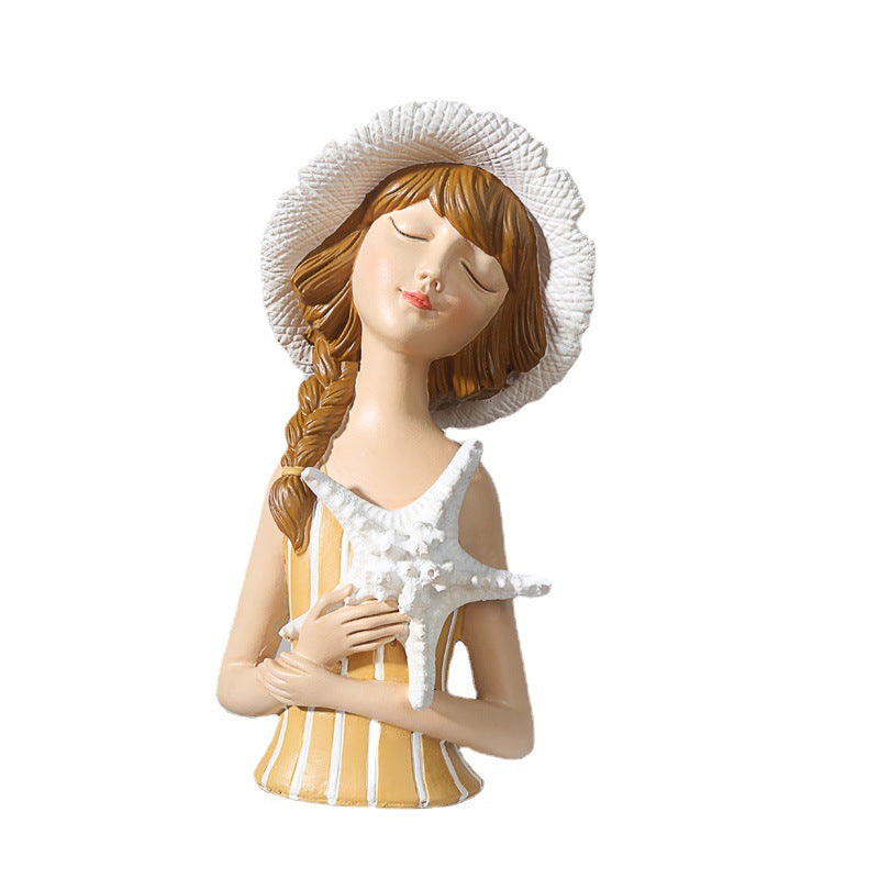 Bouquet Girl Ornament Home Ornament Resin Nordic Light Luxury - SECURECAN