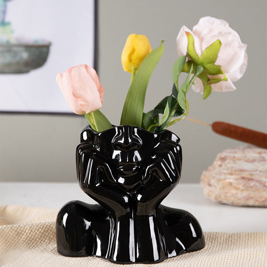 Home Decor Ceramic Vases Flower Vase Sculpture Crafts - SECURECAN