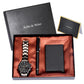 Men's Quartz Watch Credit Card Case Gel Pen Set Fashion Gift Set Box - SECURECAN