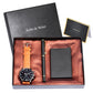 Men's Quartz Watch Credit Card Case Gel Pen Set Fashion Gift Set Box - SECURECAN