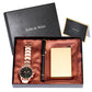 Men's Quartz Watch Credit Card Case Gel Pen Set Fashion Gift Set Box - SECURECAN