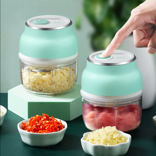 Portable Electric Mini Garlic Cutter Masher Vegetable Fruit Meat Food Chopper Grinder - SECURECAN